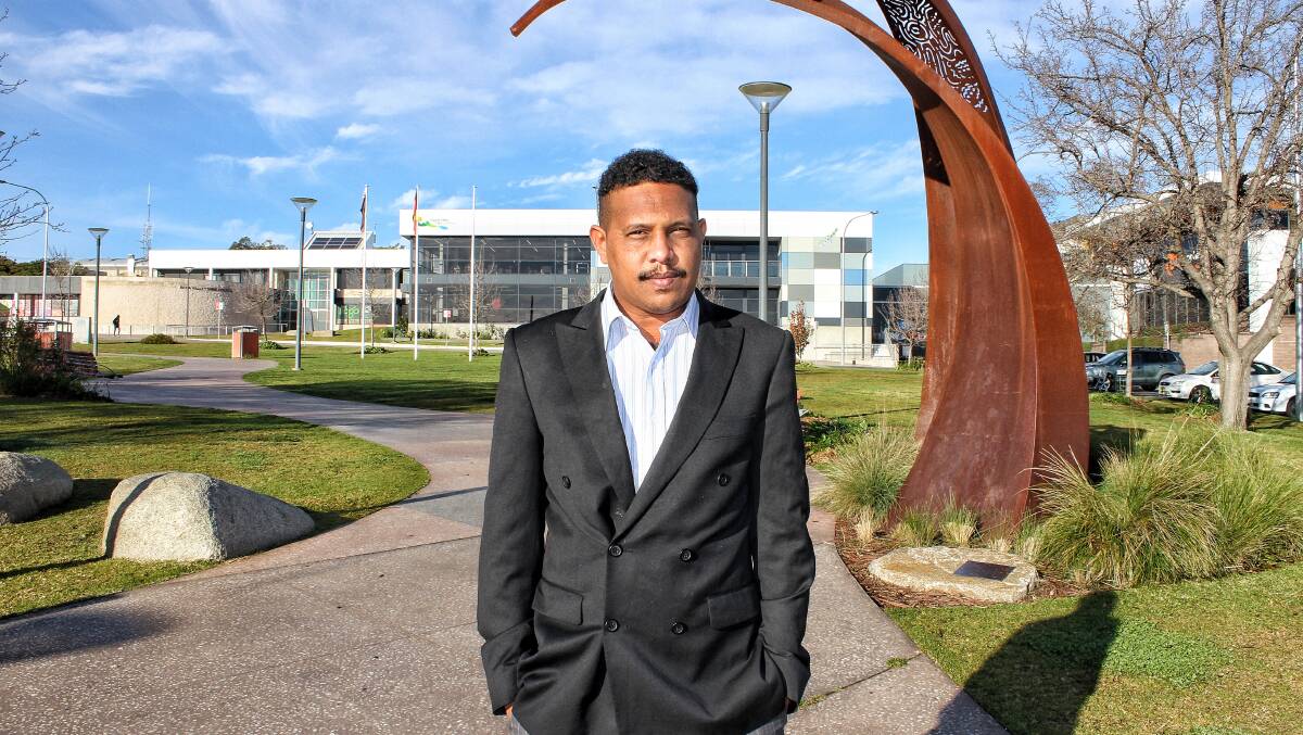 Poet and author Hasanin Ahmed in Bega this week. Picture: Alasdair McDonald
