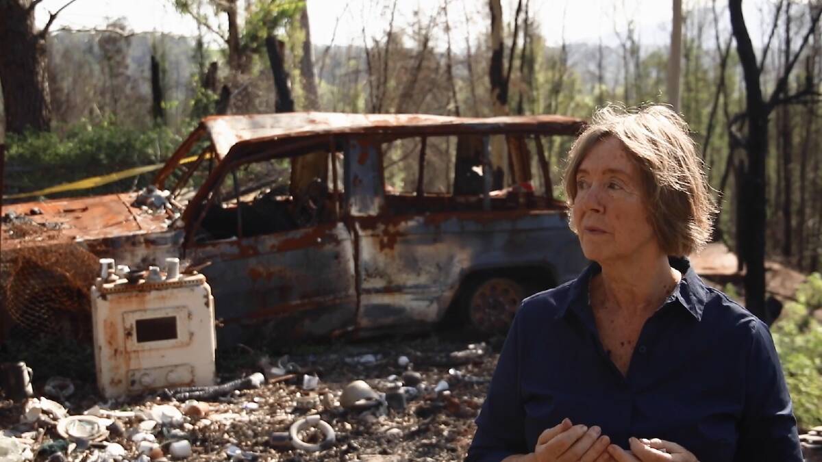 Numbugga resident Janet Reynolds lost everything in the bushfire which swept through her property in August last year. Picture: Bushfire Survivors for Climate Action