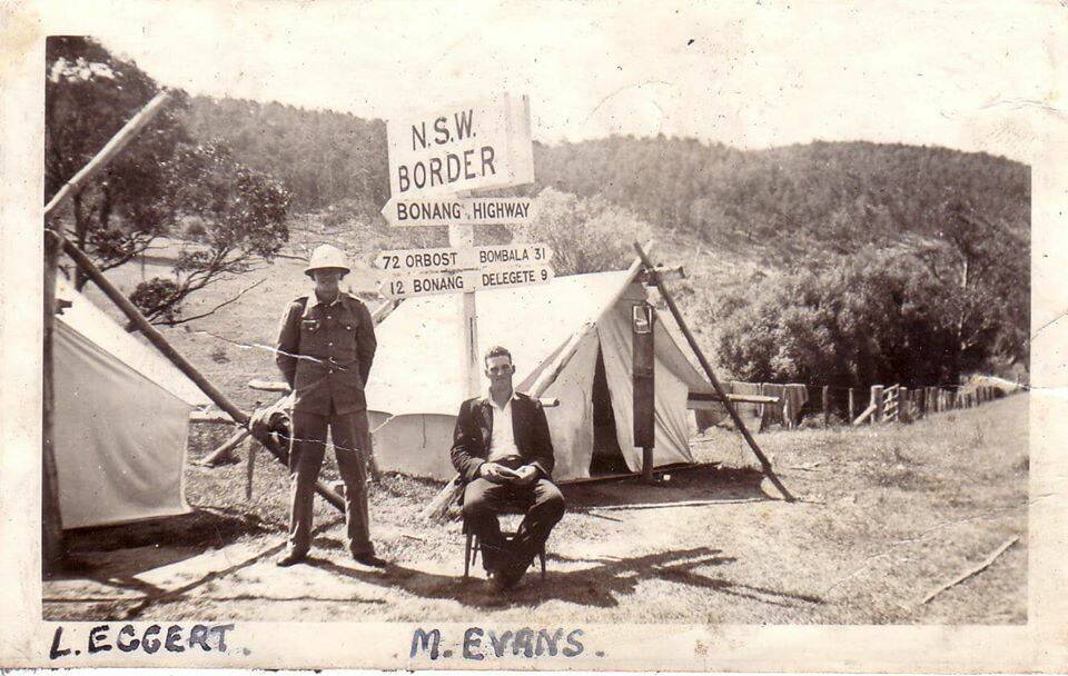 Old photo from when the Victorian-NSW border was closed near Delegate during the 1918 Spanish Flu pandemic.