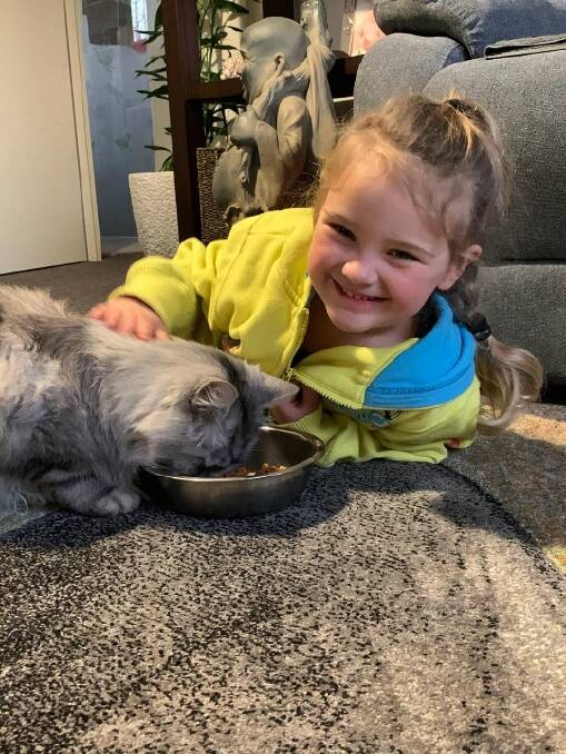 Carol Ingram-Taylor's granddaughter Macie Clark was so happy to have Tank back home after he we went missing during the January bushfires.