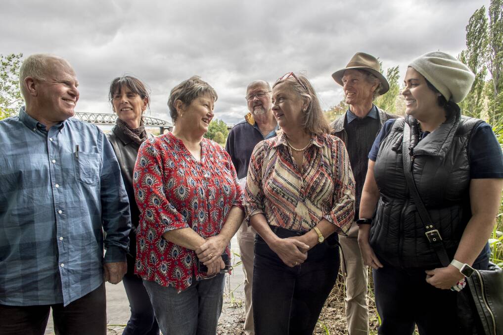 RIVER CARERS: The newly elected Snowy River Alliance committee on the banks of the Snowy River at Dalgety (Photo: Lisa Hogben)