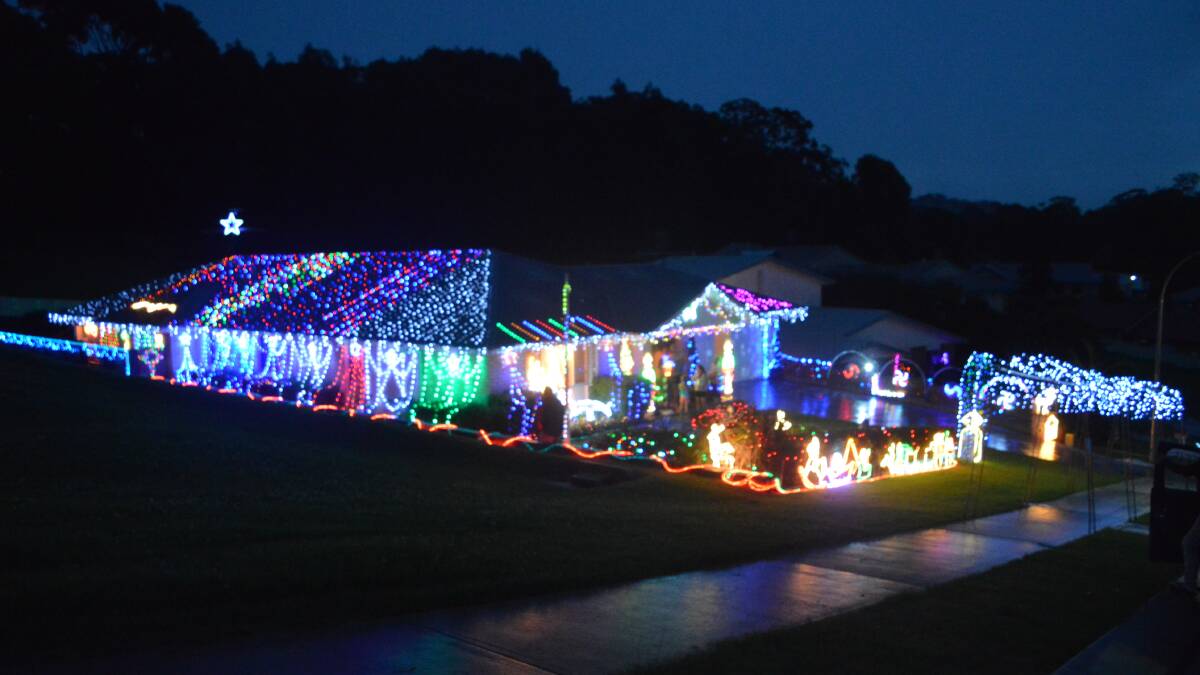 2018 The Bennett's Christmas Light display that raised $3060.10 for their special cause. .