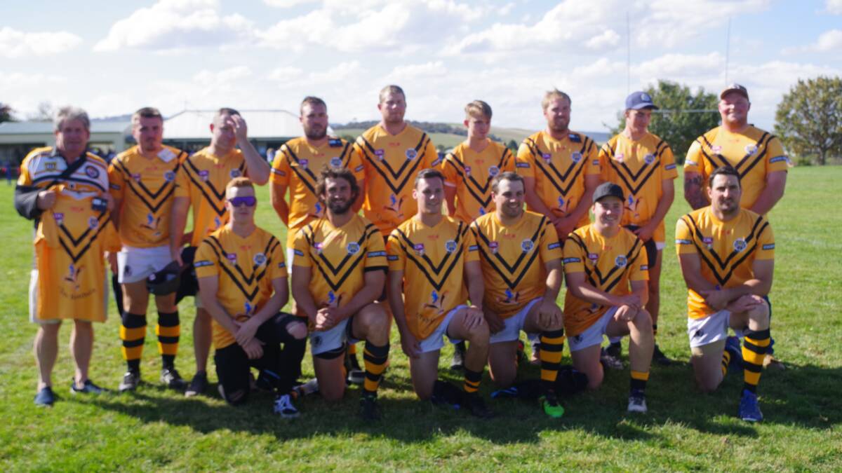 Bombala Blue Heelers first grade rugby league team were presented with Delegate Tiger jumpers at Saturday's Delegate Tigers 50th anniversary game against Cooma.