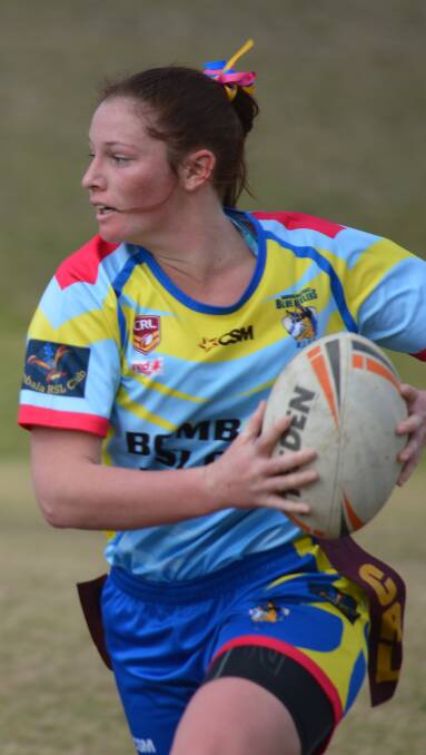 HIGH HEELERS: League Tag player Keiarna Rodwell suffered a dislocated shoulder in Sunday's major semi-final game against the Bega Chicks.