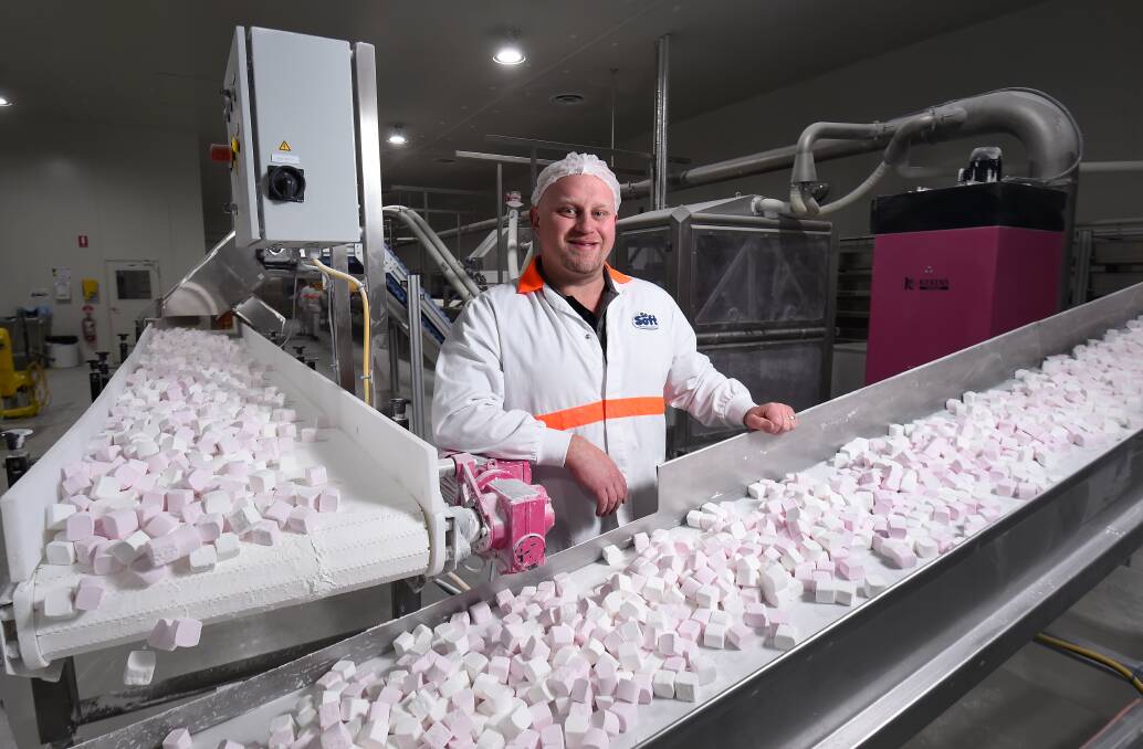 Ferndale Confectionery general manager Leigh Edward at the Delacombe marshmallow factory. Picture: Adam Trafford
