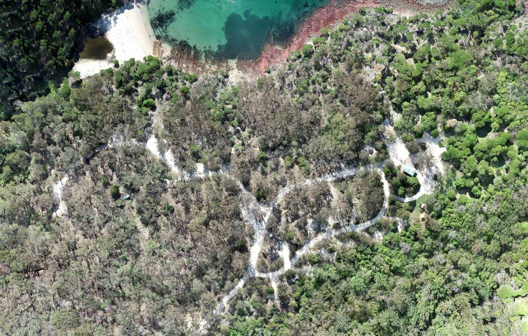 Aerial view of Bittangabee Bay precinct in Ben Boyd National Park. Photo: NPWS