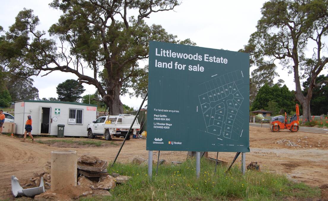 Littlewoods Estate on East Street in Bega is offering 25 blocks of land ranging in size from 900sqm to 2093sqms. Photo: Leah Szanto