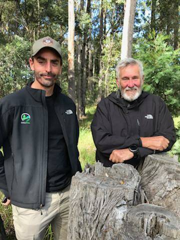 World Trail general manager Gerard McHugh and director Glen Jacobs, visited Eden and surrounds this week to conduct the fieldwork component of the company's mountain bike destination audit. Photo supplied.