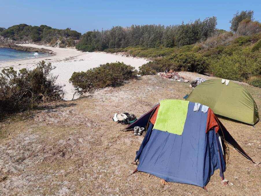 It is feared tent camping at Mowarry Point will become a thing of the past when accommodation complexes are built to provide upmarket options on the Light to Light Walk. Photo: Teresa Rose