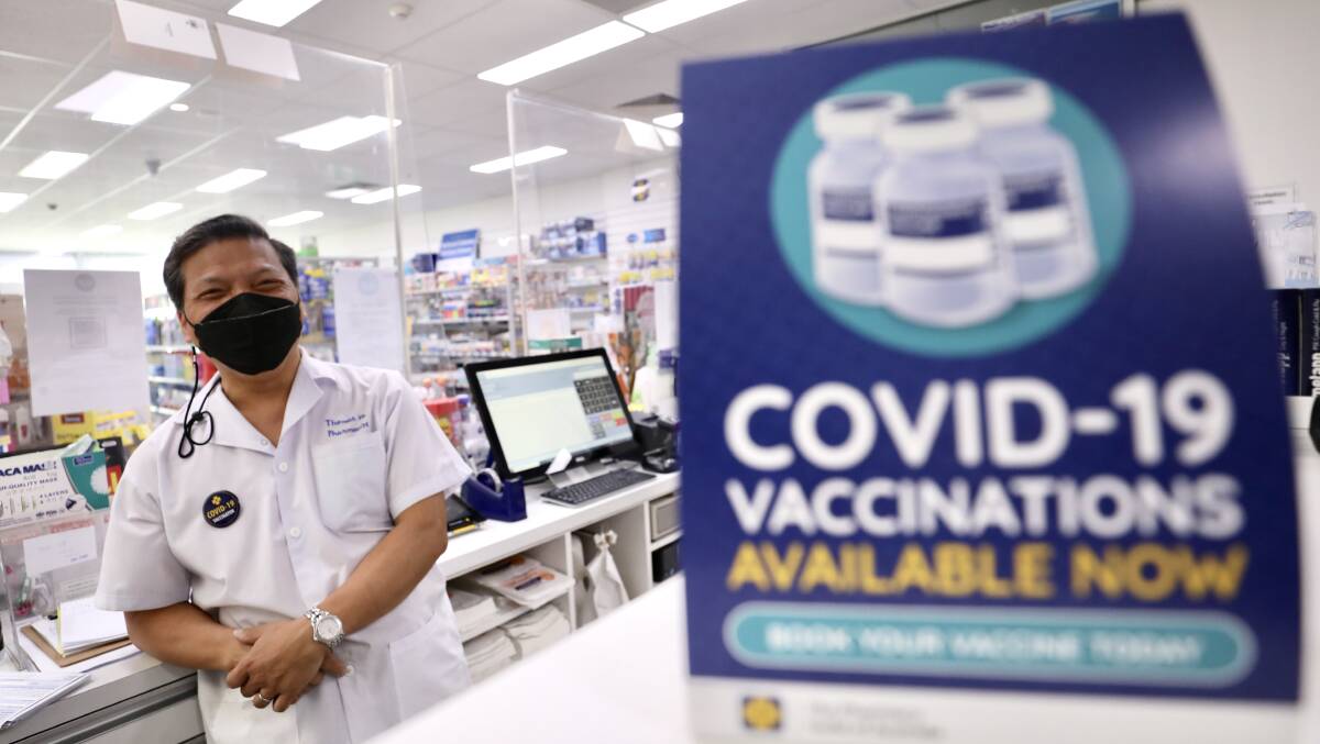 Pharmacist Thomas Ho from Downtown Pharmacy for story on COVID vaccine supply. Picture: Adam McLean 
