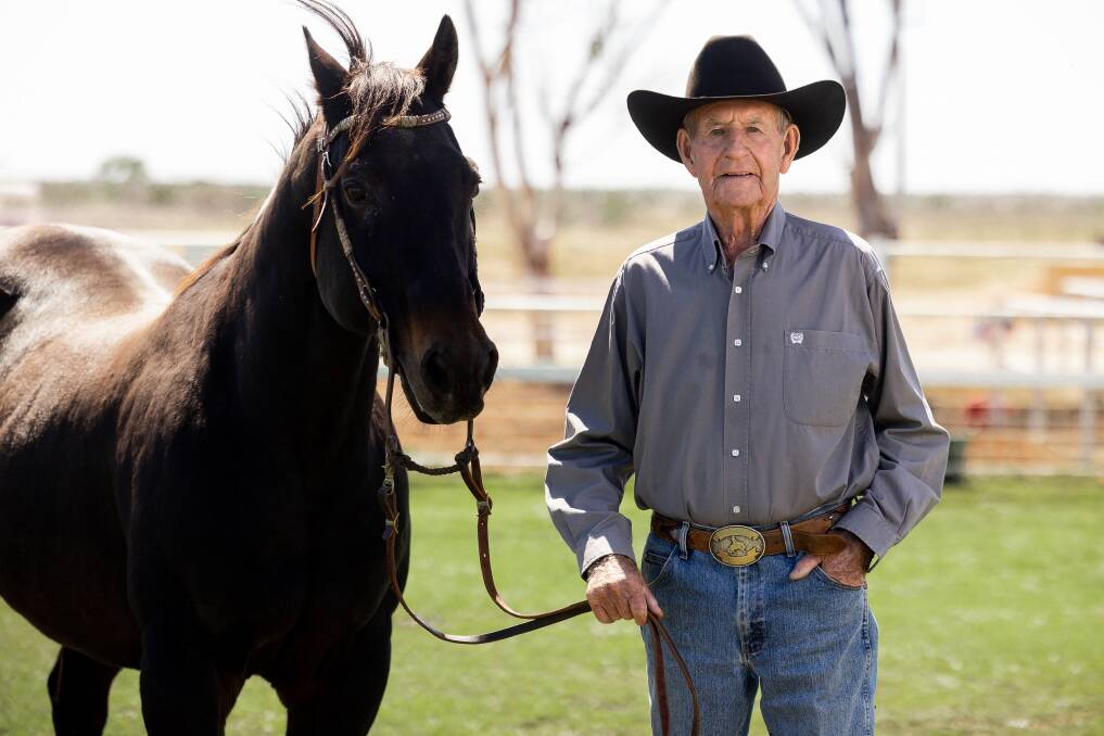 LONG IN THE SADDLE: Bob Holder, 91, has been competing in rodeos for more than 70 years and has no intention of stopping any time soon. Photos: Aaron Skin