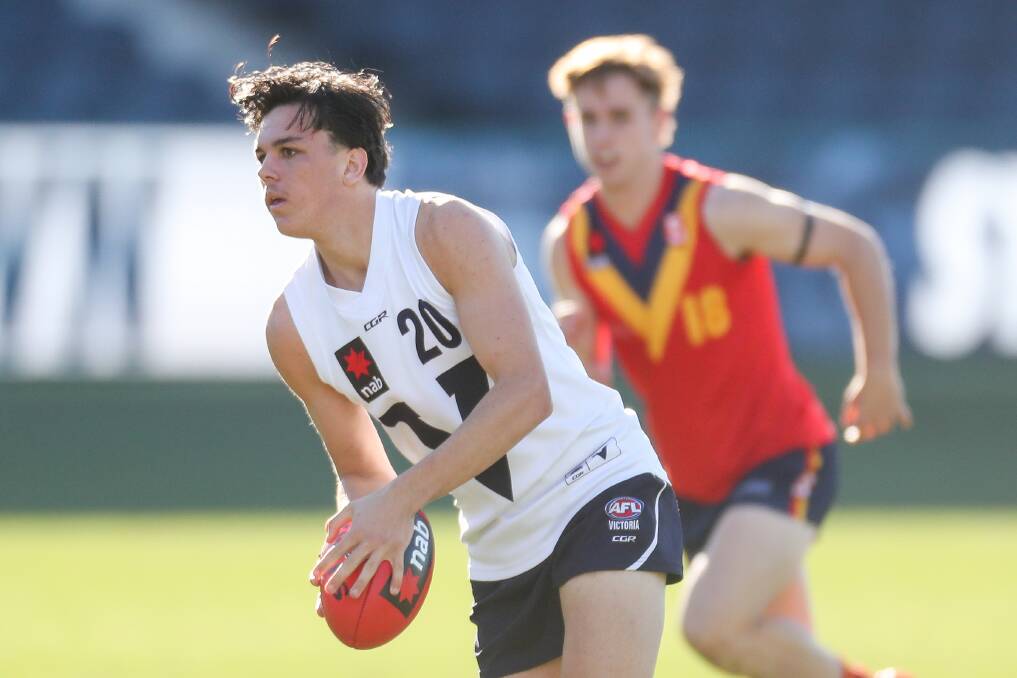 ROAD TO RECOVERY: Potential top-10 draft pick Elijah Hollands, pictured representing Vic Country last year, has been nursing a knee injury. Picture: Morgan Hancock