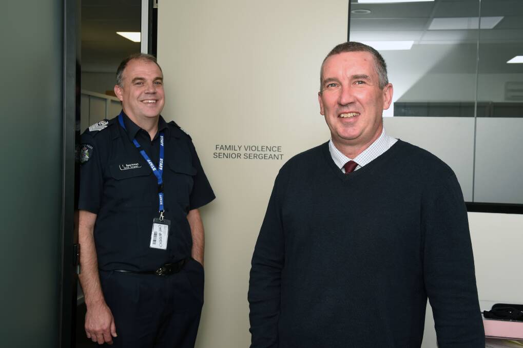 BIG YEAR: Senior Sergeant Todd Sparkman and Detective Senior Sergeant Tony Coxall of the Central Highlands Family Violence Investigation Unit. Photo:
