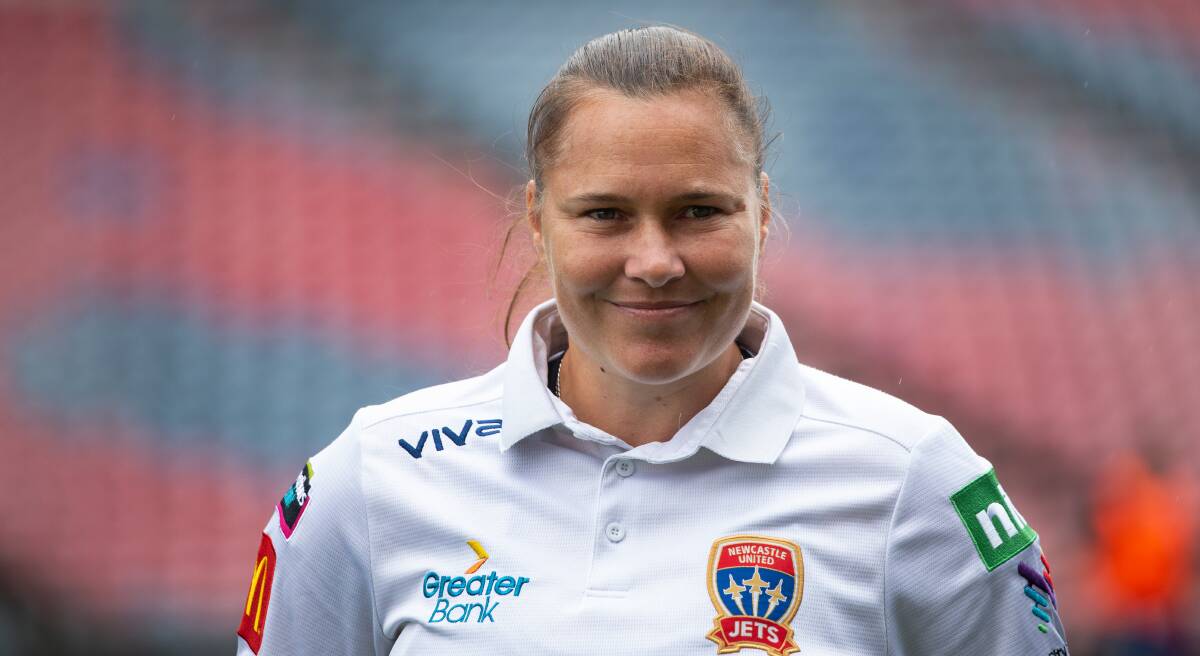 Newcastle's first female W-League coach Ash Wilson was unveiled to Jets members at McDonald Jones Stadium in December. Picture: Marina Neil