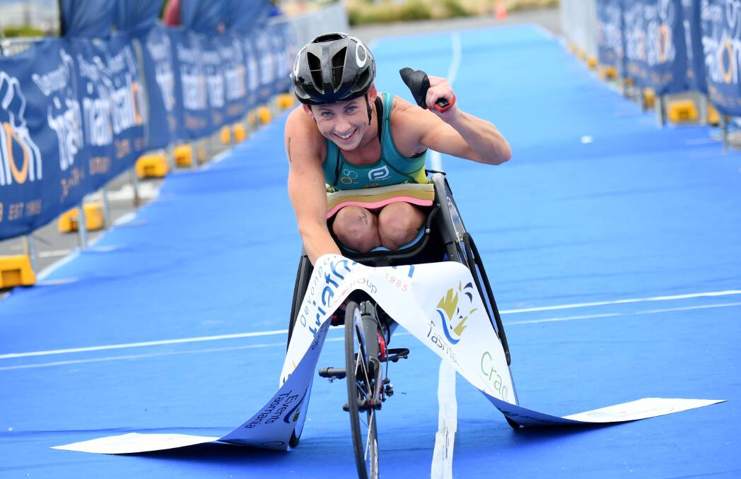 EXCITED: Newcastle's Lauren Parker was officially named in the Australian paratriathlon team for the Tokyo Games yesterday. Picture: Delly Carr