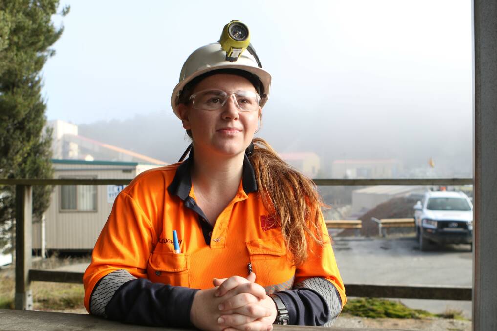 Holly Roughley now works for MMG, driving trucks at the Rosebery Mine. Picture: Meg Powell