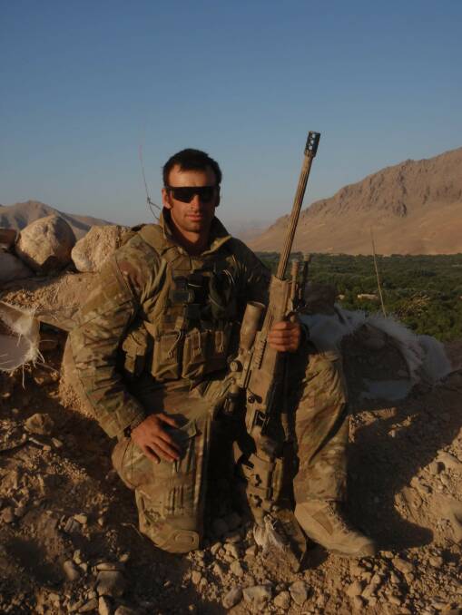 ON THE GROUND: Warrnambool veteran Paul Poduska during his deployment to Afghanistan. He served as a sniper team leader in 2009 and another eight months between 2011 and 2012.