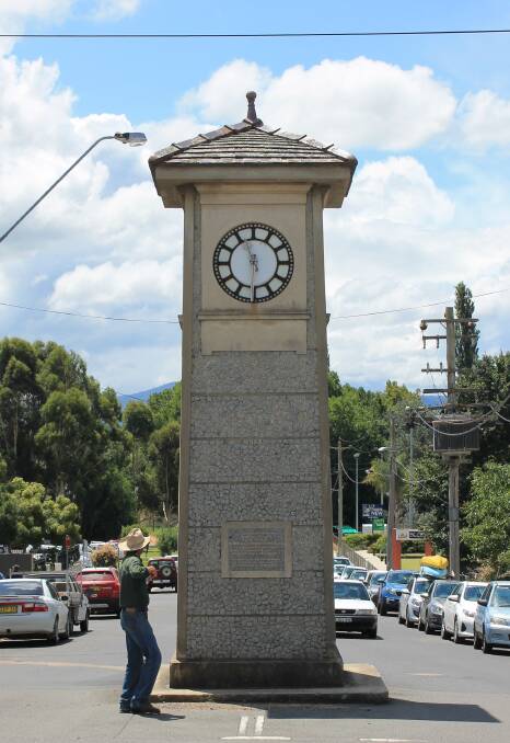 Memorial: The clock tower erected in memory of Dr Montague Frederick Evershed. Dedicated in 1930, the tower cost 237 pounds and the clock 168 pounds.