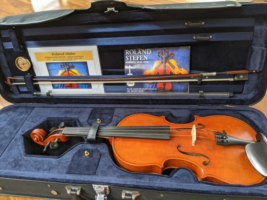 The violin was hand-crafted by Wollongong maker Roland Stefen.