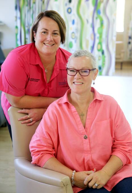 Breast cancer survivor Lisa Hardman and nurse Rachael Stevens. Picture supplied by McGrath Foundation.