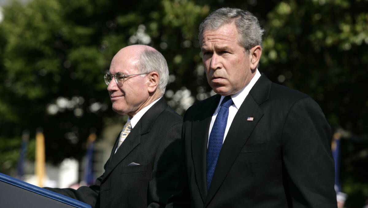 Former Australian prime minister John Howard, left, and former US president George W. Bush. Picture Getty Images