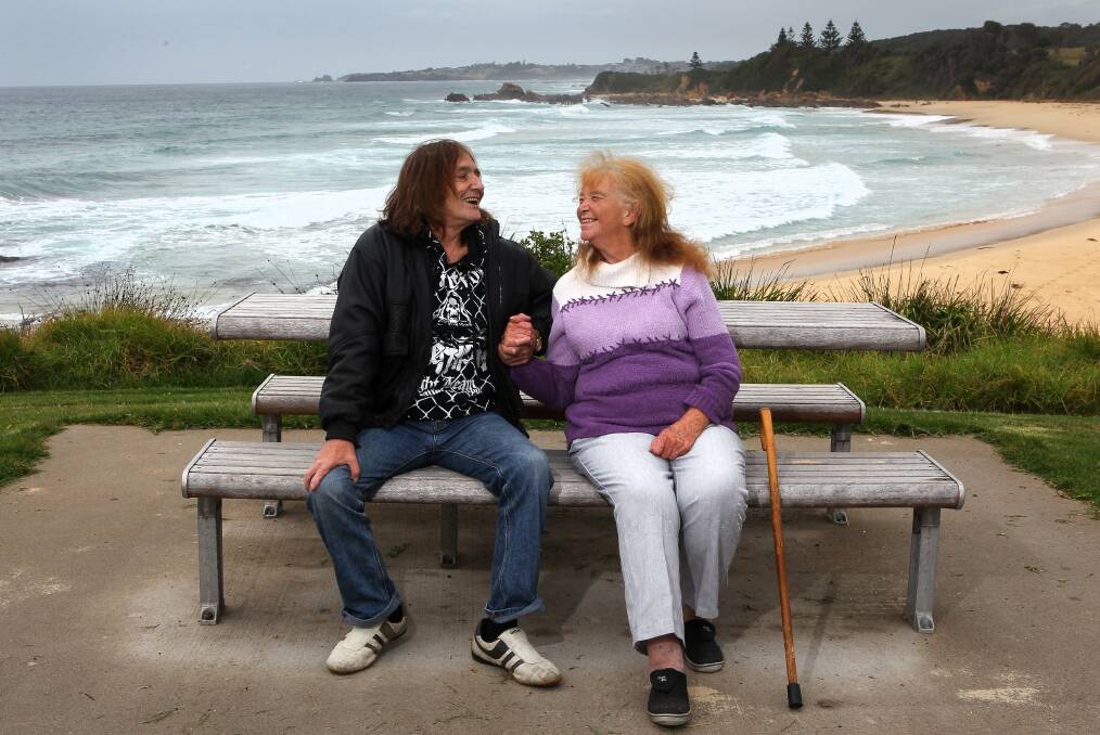 Stevie Wright with partner of 21 years Fay Walker near their home in Dalmeny on the South Coast. Picture: Kirk Gilmour