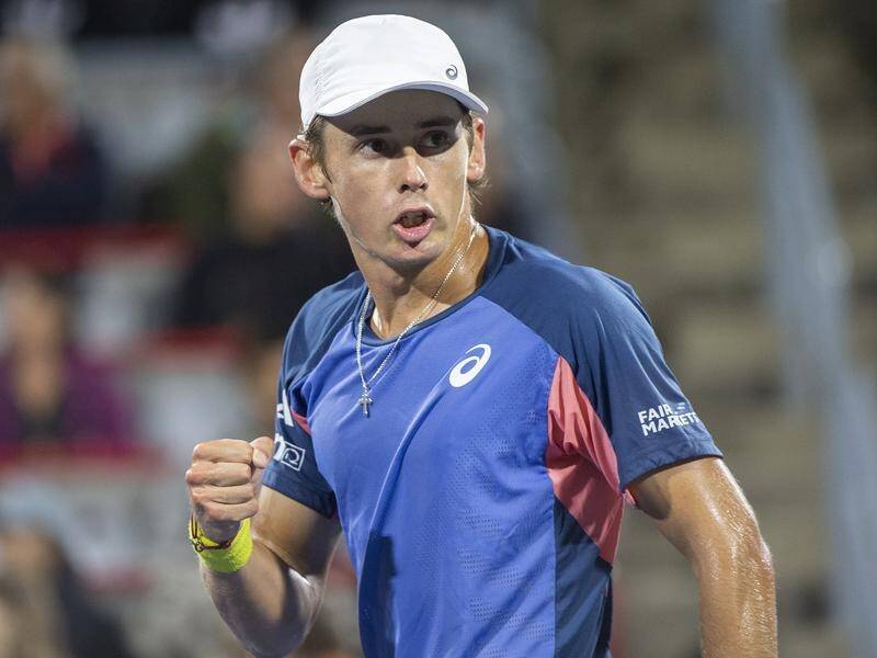 Alex de Minaur is through to the second round of the Montreal Masters. (AP PHOTO)