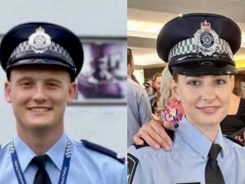 Constables Matthew Arnold and Rachel McCrow were wounded then fatally shot at close range. (HANDOUT/QUEENSLAND POLICE UNION)