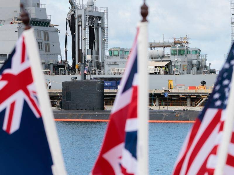 The acquisition of nuclear-powered subs under AUKUS is critical for Australia, the government says. (Richard Wainwright/AAP PHOTOS)