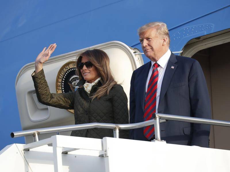 Donald and Melania Trump have landed in Scotland where the US President's mother was born.