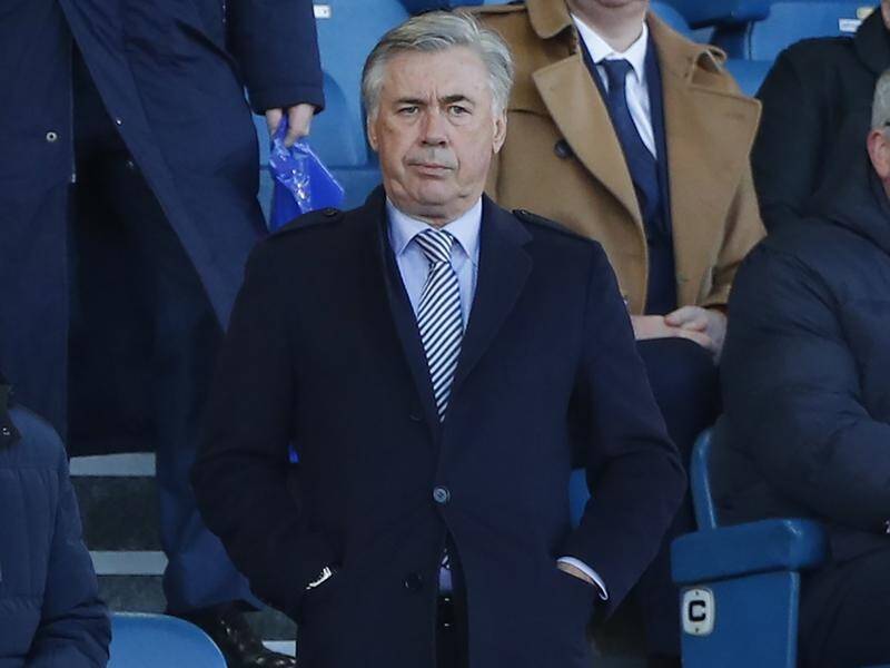 Carlo Ancelotti (C) has idea of the challenge facing him after watching Everton's draw with Arsenal.