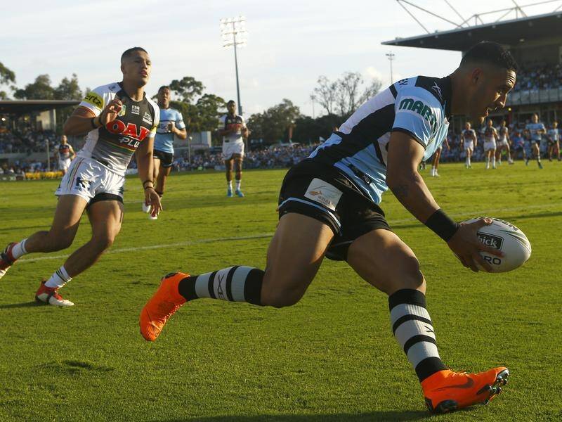 Cronulla have beaten Penrith 26-22 in the NRL, with Valentine Holmes scoring the hosts' first try.