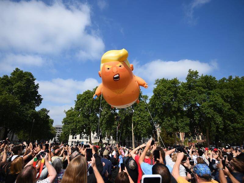 A 'Baby Trump' blimp flown in London will also fly over anti-Trump protests in Edinburgh.