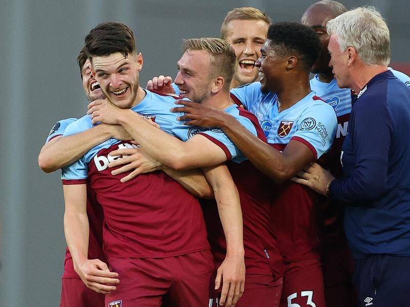 Declan Rice (L) has sealed West Ham's important win over relegation rivals Watford.