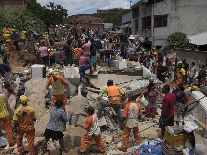 Rescue workers are searching for victims and survivors of a mudslide in the city of Niteroi, Brazil.