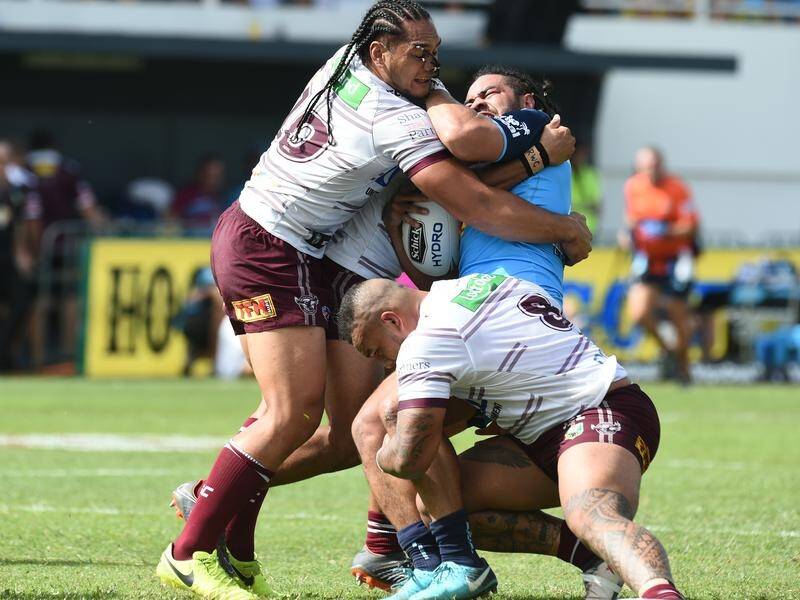 Manly's Martin Taupau (l) and Addin Fonua-Blake (r) are the best starting props in the NRL finals.