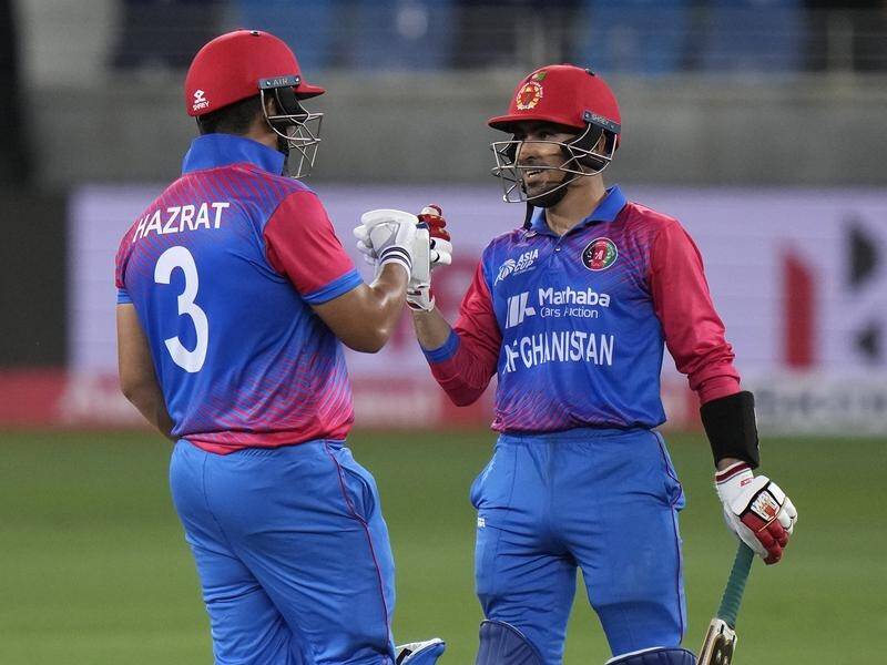 Rahmanullah Gurbaz (R) and Hazratullah Zazai (L) powering Afghanistan's Asia Cup win over Sri Lanka. (AP PHOTO)