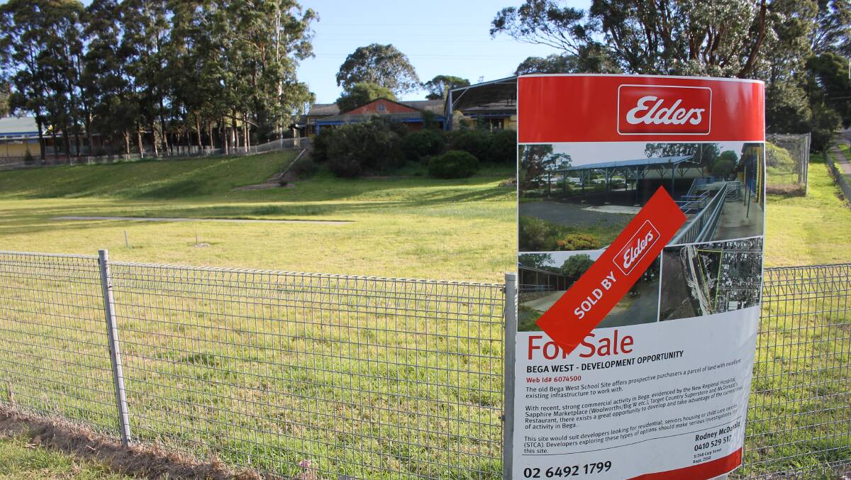 The site of the old Bega West Public school has been sold by Elders Real Estate Bega.