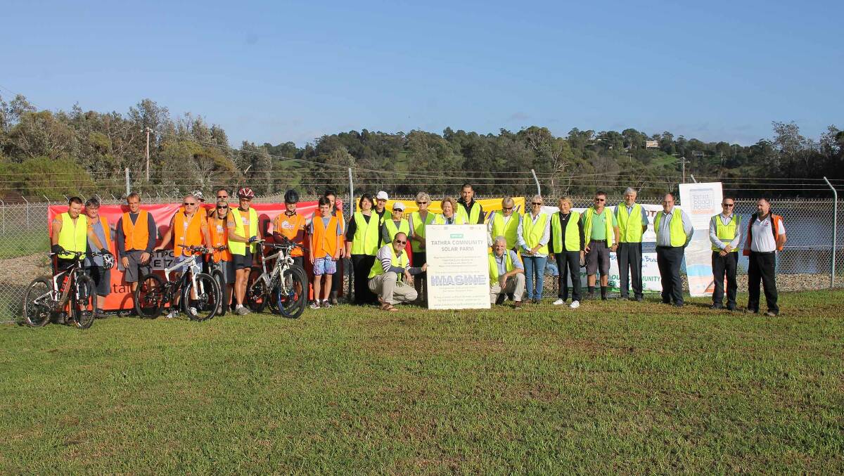 The community solar farm is launched on Saturday morning at the Tathra Treatment Plant.