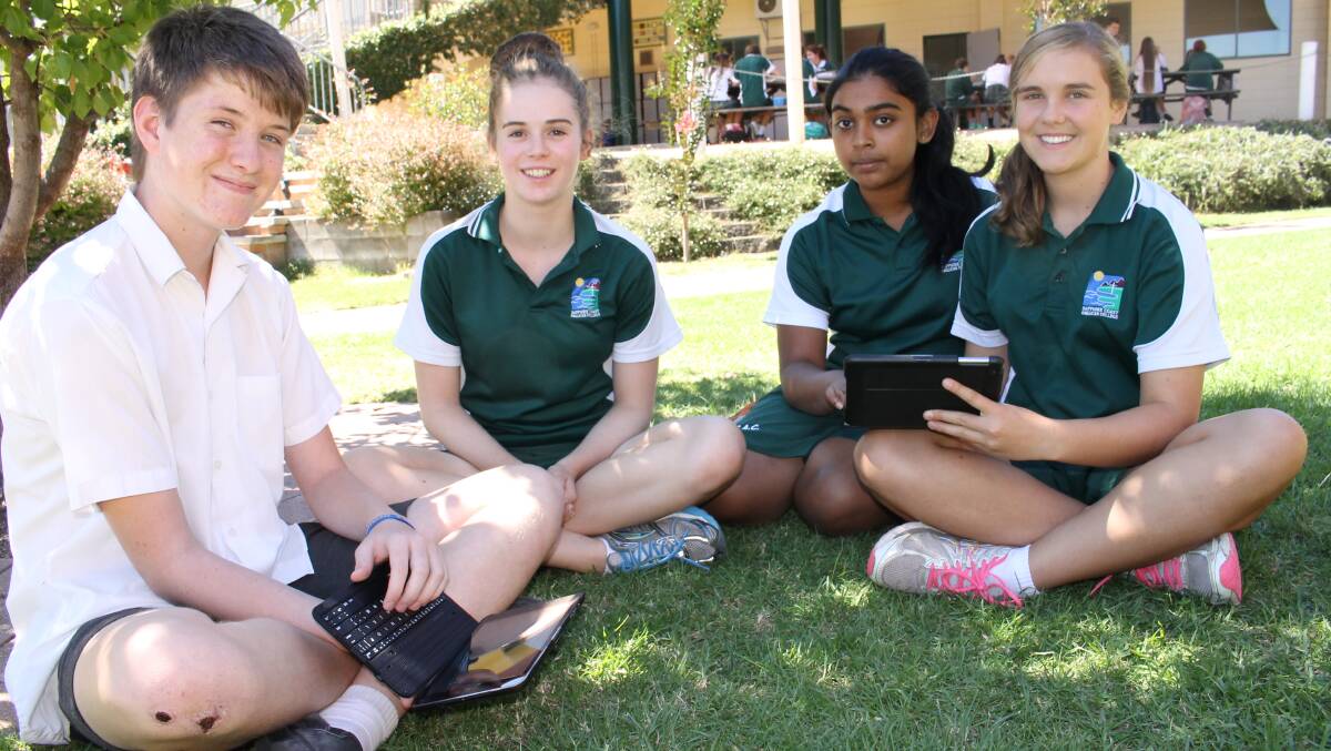 Sapphire Coast Anglican College Year 10 students (from left) Ryan Neyle, Maddie Gordon, Priya Benjamin and Taylor Meers are looking forward to the insight and experience of this weekend’s entrepreneurs camp.
