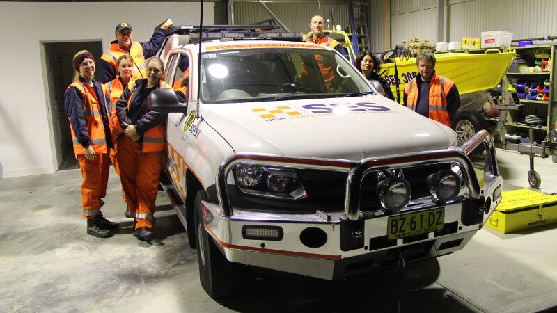 Admiring the new vehicle at their Newtown Rd headquarters are Bega SES volunteers (from left) Symony Douglas, Kelley Gould, Rod Gould, Isa Green, Mal Douglas, Yvette Ringland and David Ironfield.    
