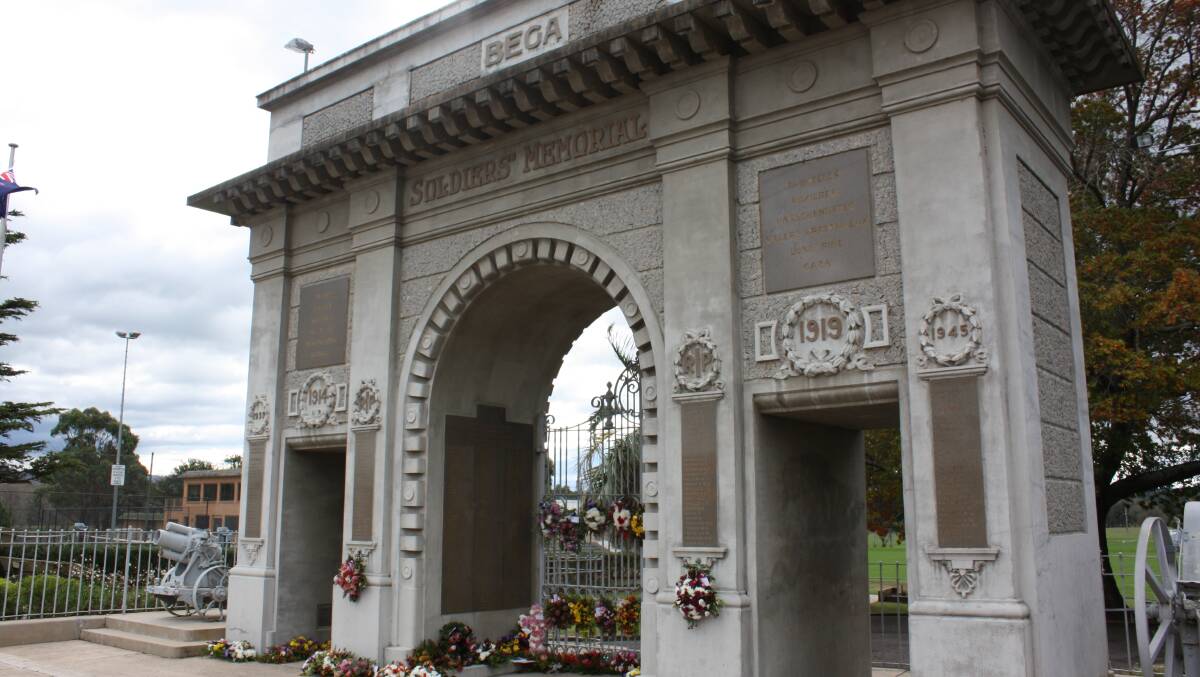 The Bega War Memorial Gate.