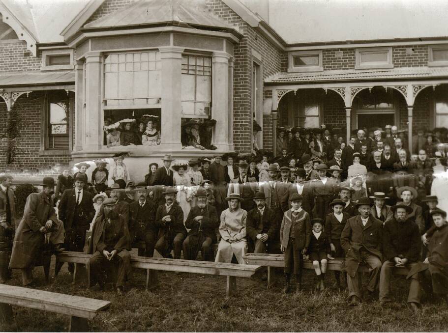 A gathering, perhaps the official opening, at the Old Bega Hospital.