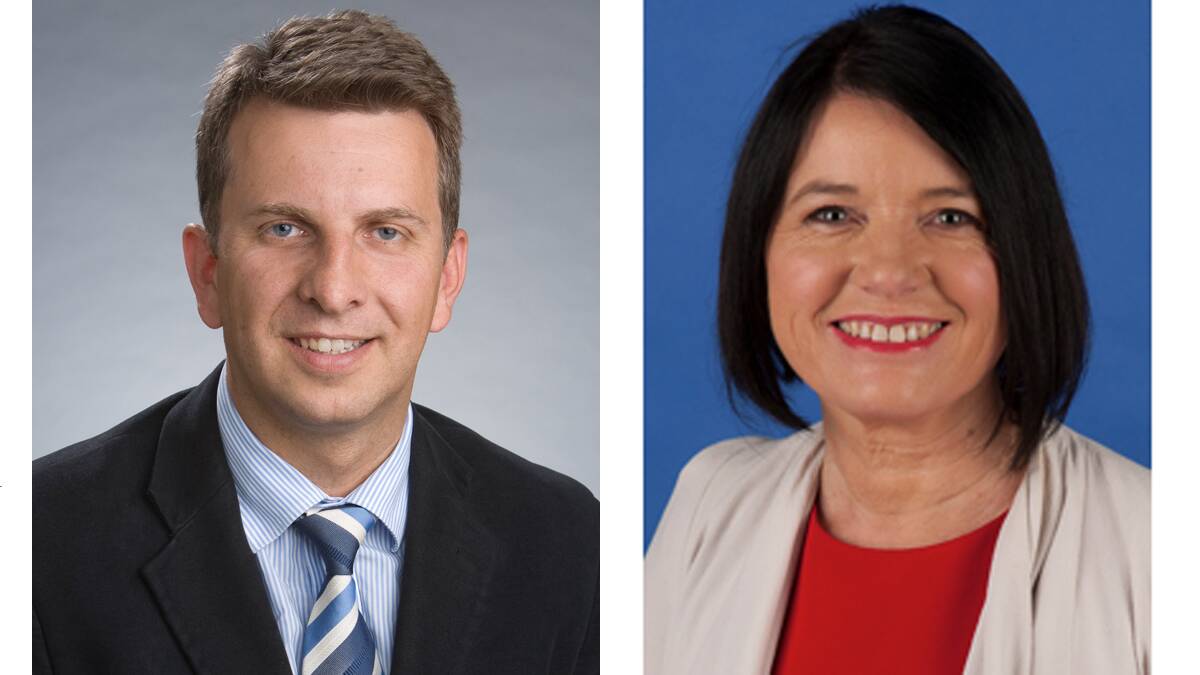 Bega Liberal MP Andrew Constance and Labor candidate Leanne Atkinson.