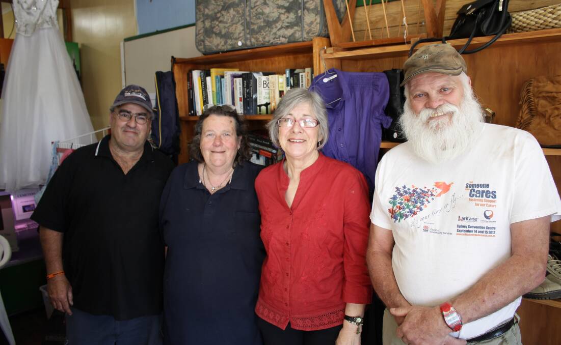 Team leaders at the new Cobargo Op Shop are (from left) Shayne Brooks, Barbara Jankovic, treasurer Beth Dogan and Dave Rugendyke.