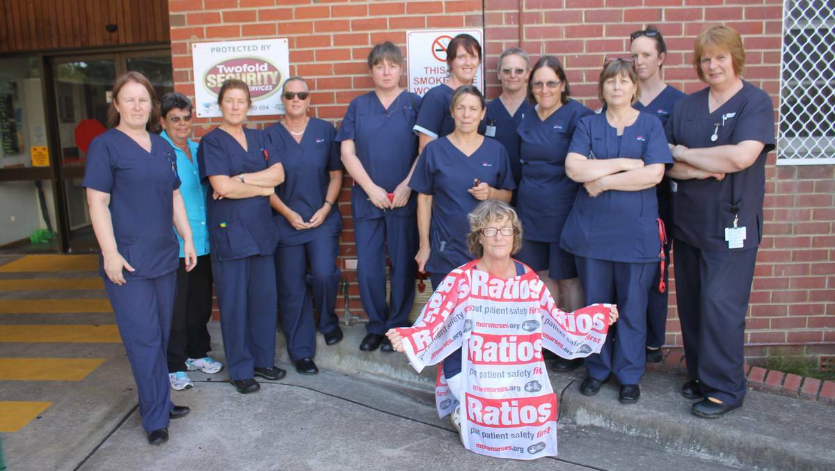 Bega members of the NSW Nurses and Midwives Association campaigning for better nurse-to-patient ratios earlier this year.