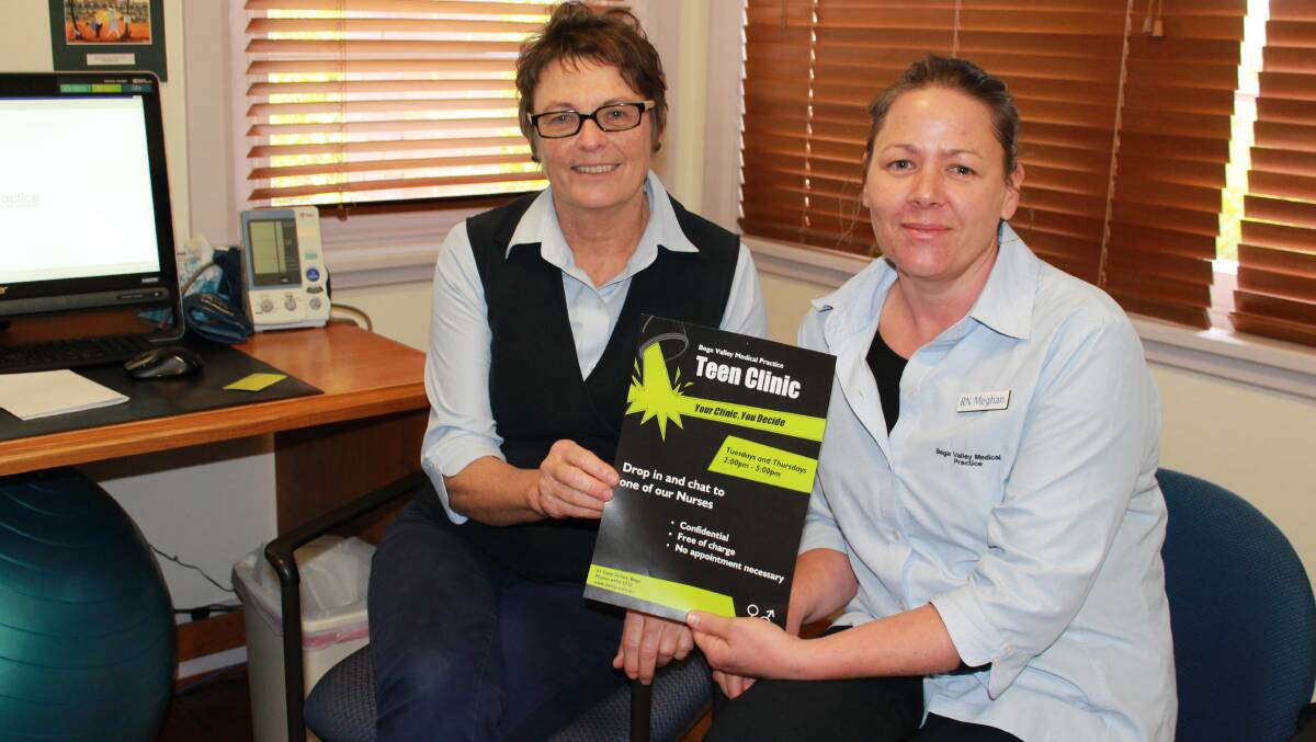Bega Valley Medical Practice registered nurses Cassy Hooper (left) and Meghan Campbell are hoping word spreads through the community about the new teen clinic.
