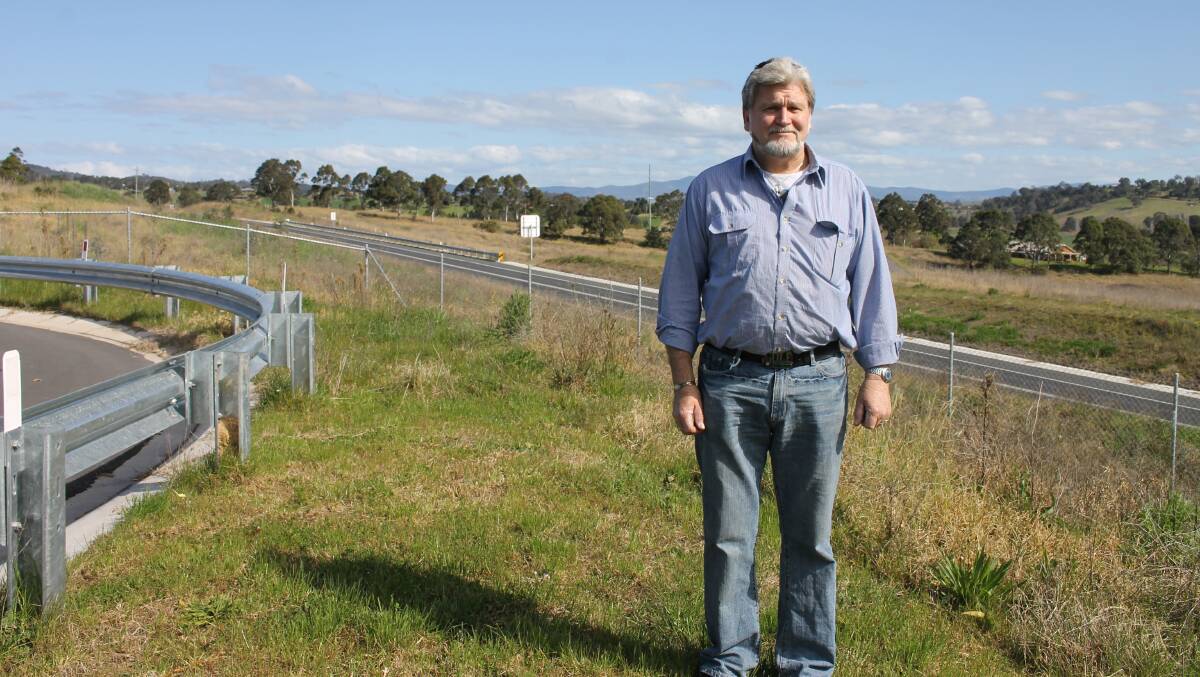 Fairview St resident Ian Jessop at the section of Bega bypass where he says noise pollution from passing trucks has become unbearable for residents.