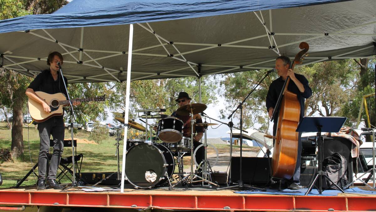 The Ricky Bloomfield Trio featuring (from left), Ricky, Jon "Trapper" Trevena and Damon Davies entertained crowds at the Bemboka Show.