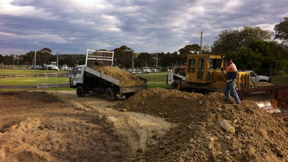 Soil is delivered to the site of the long-awaited Bermagui skate park.